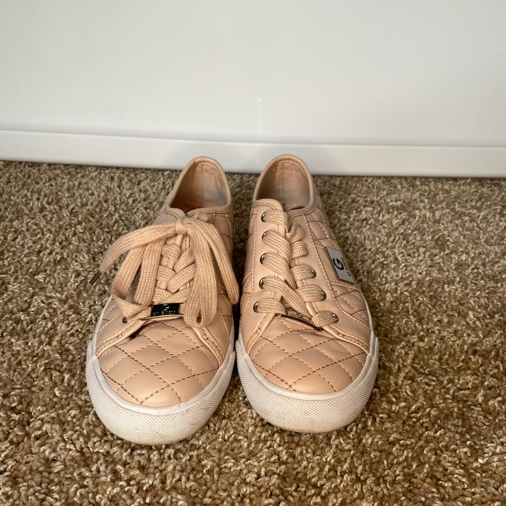 Pink stitched sneakers